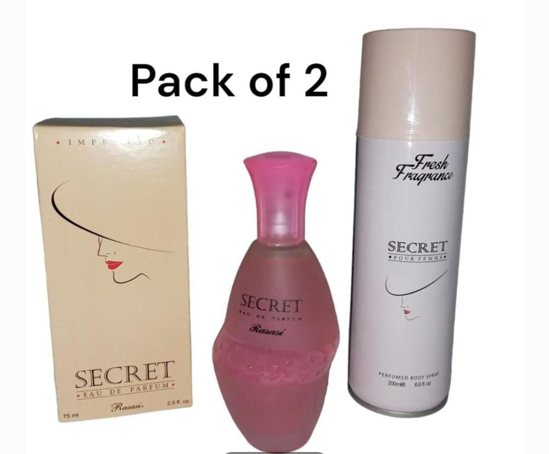 Secret Rasasi Perfume & Body Spray for Women – Pack of 2 Long-Lasting Fragrances