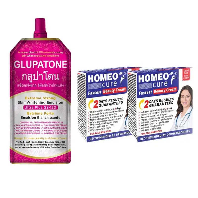 Glupatone with HomeCure Creams – Skin Whitening Emulsion for Glowing & Even-Toned Skin
