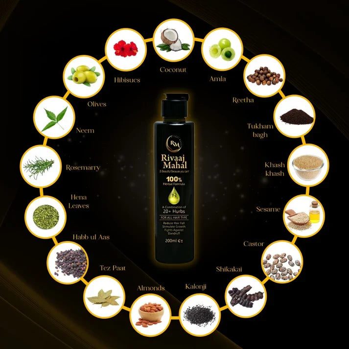 Rivaj oil + rivaj charcoal shampoo - Pack of 2